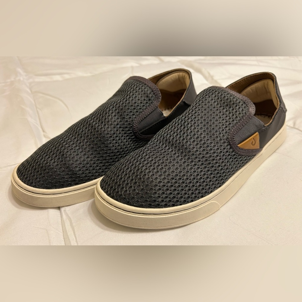 OluKai Pehuea Pavement Grey Slip On Sneakers - Picture 2 of 8
